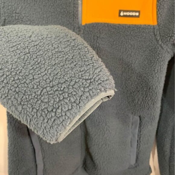 🌳WOODS- heavy teddy coat. Full zip. Size XL (youth). Navy/mustard yellow.… - Picture 5 of 9